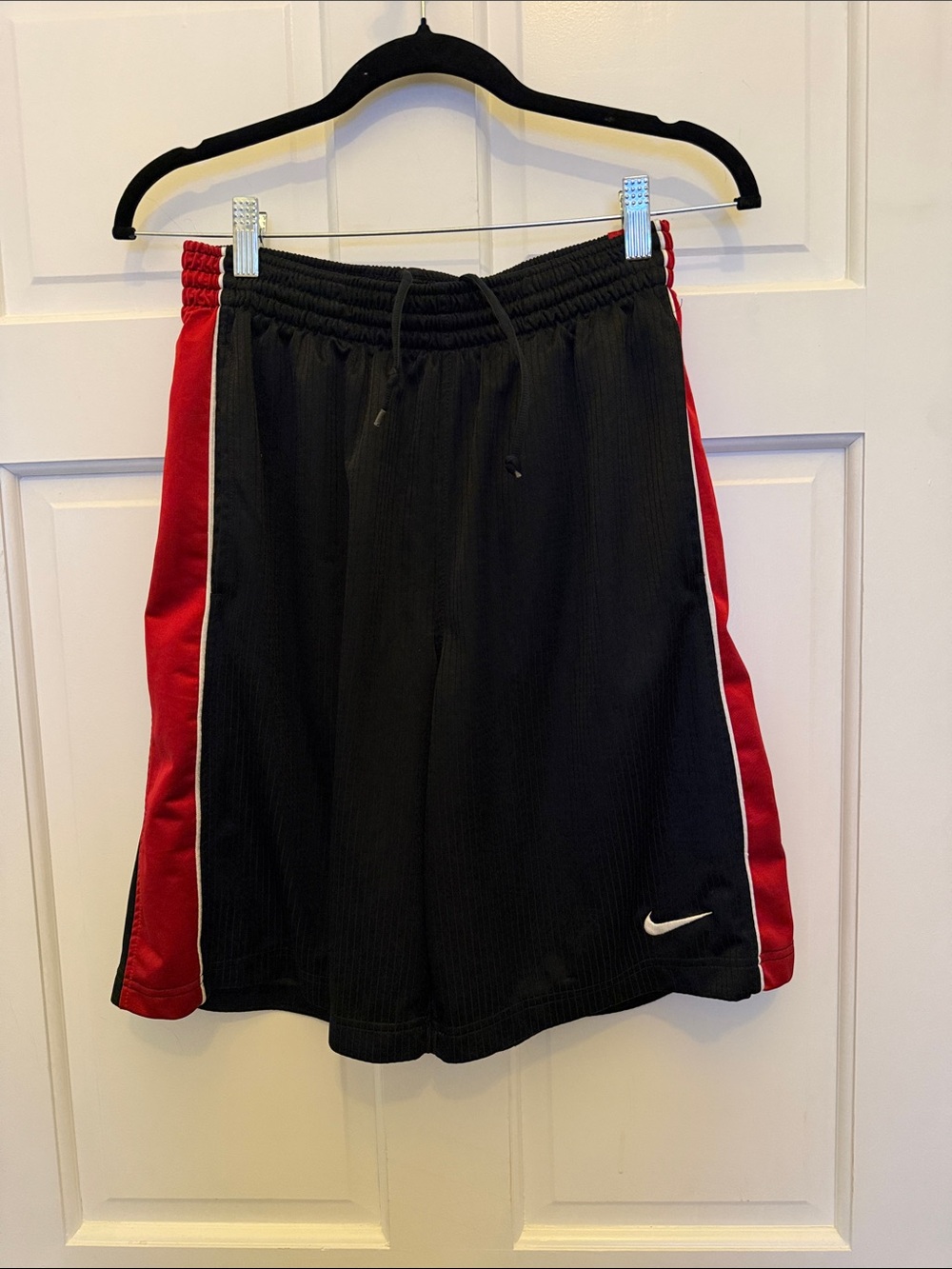 Nike Black Shorts with Red Side Panels
